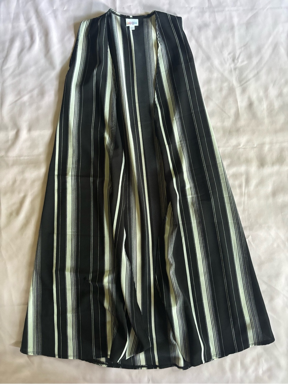 LuLaRoe Black & White Striped Striped Joy Vest *RARE FIND*